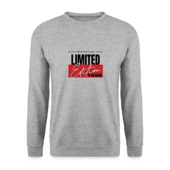 Limited Edition 1999 - Unisex Pullover - Weißgrau meliert - Vorne - Alina (178cm) & Michal (187cm)