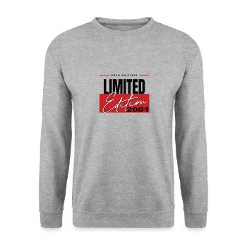 Limited Edition 2001 - Unisex Pullover - Weißgrau meliert - Vorne - Alina (178cm) & Michal (187cm)