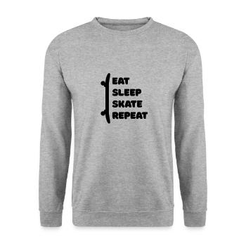 Skateboard Skate-Fan Skater Skateboarding Skaten - Unisex Pullover - Weißgrau meliert - Vorne - Alina (178cm) & Michal (187cm)