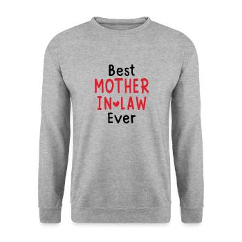 Mother's Day Best Mother in law Ever - Unisex Sweatshirt - salt & pepper - Front - Alina (178cm) & Michal (187cm)