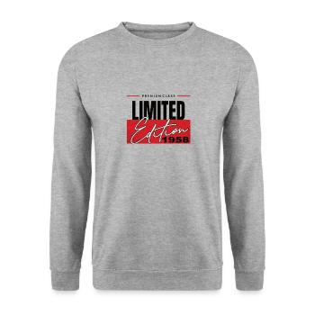 Limited Edition 1958 - Unisex Pullover - Weißgrau meliert - Vorne - Alina (178cm) & Michal (187cm)