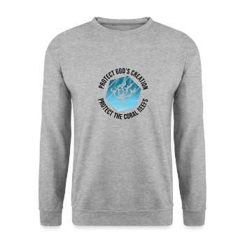 Protect Gods Creation Coral Reefs Bible Study - Unisex Sweatshirt - salt & pepper - Front - Alina (178cm) & Michal (187cm)
