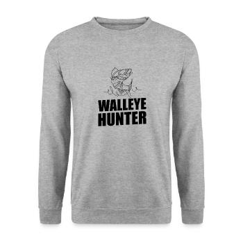 Zander Pike Fishing Anglers - Unisex Sweatshirt - salt & pepper - Front - Alina (178cm) & Michal (187cm)