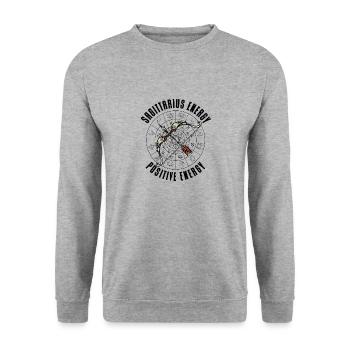 Schütze Energie Positivität Konstellation - Unisex Pullover - Weißgrau meliert - Vorne - Alina (178cm) & Michal (187cm)