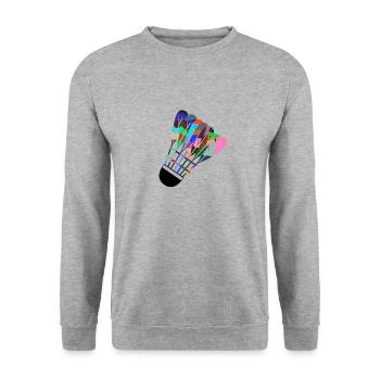 Badminton coloré Shuttlecock Hobby Sports - Sweat-shirt Unisexe - gris chiné - Devant - Alina (178cm) & Michal (187cm)