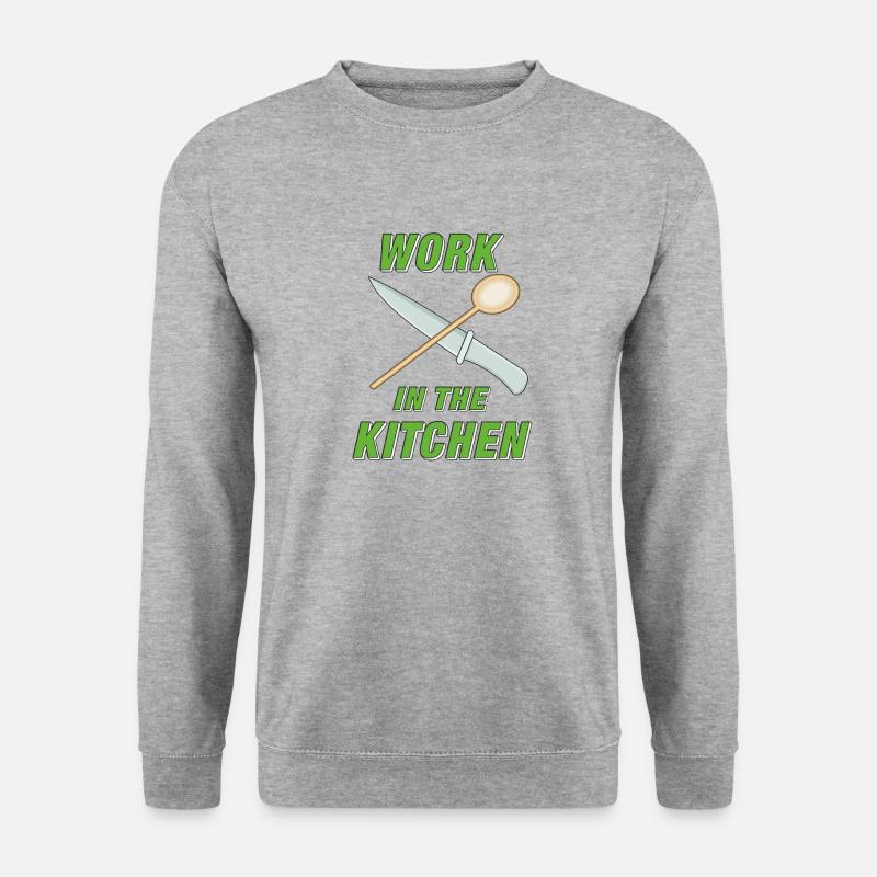WORK IN THE KITCHEN - Unisex Pullover - Weißgrau meliert