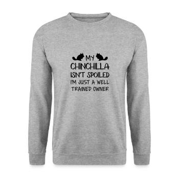 My Chinchilla Isn't Spoiled - Unisex Sweatshirt - salt & pepper - Front - Alina (178cm) & Michal (187cm)