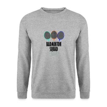 Shuttlecock pour joueurs de badminton Hobby Sports - Sweat-shirt Unisexe - gris chiné - Devant - Alina (178cm) & Michal (187cm)