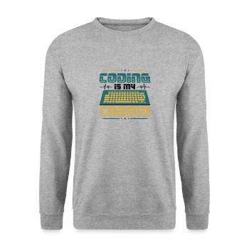 Kodierung Ist Meine Kardio, Code Programmierer - Unisex Pullover - Weißgrau meliert - Vorne - Alina (178cm) & Michal (187cm)
