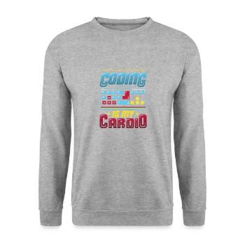 Kodierung Ist Meine Kardio, Code Programmierer - Unisex Pullover - Weißgrau meliert - Vorne - Alina (178cm) & Michal (187cm)