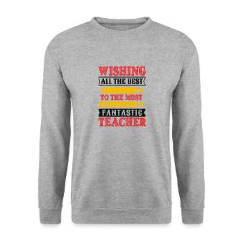 WISHING ALL THE BEST TO THE MOST FANTASTIC TEACHER - Unisex Sweatshirt - salt & pepper - Front - Alina (178cm) & Michal (187cm)