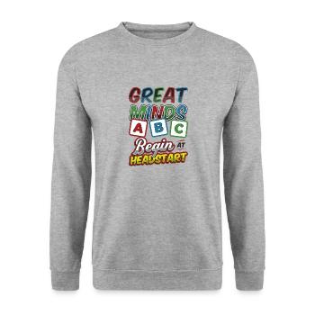 Great minds start at Headstart, ABCD Teacher - Unisex Sweatshirt - salt & pepper - Front - Alina (178cm) & Michal (187cm)