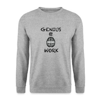 Genius at work funny literary - Unisex Sweatshirt - salt & pepper - Front - Alina (178cm) & Michal (187cm)