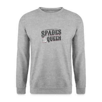 Queen of Spades, Card Game of Spades - Unisex Sweatshirt - salt & pepper - Front - Alina (178cm) & Michal (187cm)