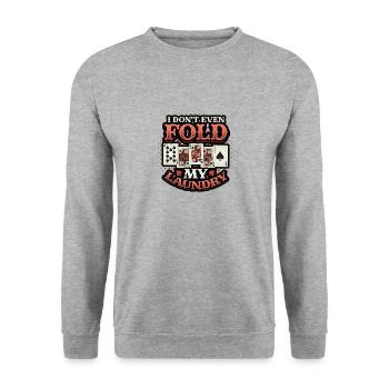 Je ne plie même pas mon linge, casino poker - Sweat-shirt Unisexe - gris chiné - Devant - Alina (178cm) & Michal (187cm)