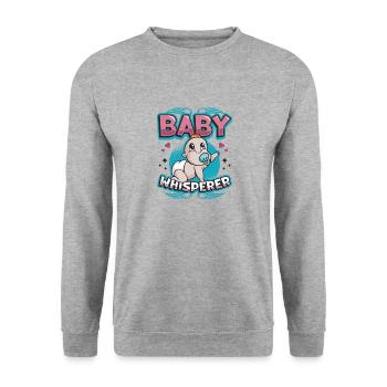 The Baby Whisperer, Nanny, Childminder, Babysitter - Unisex Sweatshirt - salt & pepper - Front - Alina (178cm) & Michal (187cm)