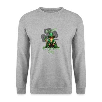happy st patricks day - Unisex Pullover - Weißgrau meliert - Vorne - Alina (178cm) & Michal (187cm)