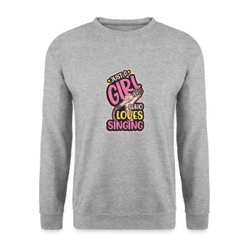 Just A Girl Who Loves Singing, Choir Singer Girl - Unisex Sweatshirt - salt & pepper - Front - Alina (178cm) & Michal (187cm)