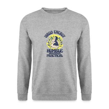 Arbre d’astrologie rétro de l’énergie de la Vierge - Sweat-shirt Unisexe - gris chiné - Devant - Alina (178cm) & Michal (187cm)