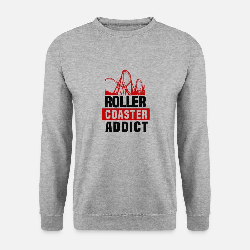 ACHTERBAHN-SÜCHTIG - Unisex Pullover - Weißgrau meliert