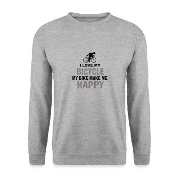 I Love My Bicycle My Bike Make Me Happy - Unisex Sweatshirt - salt & pepper - Front - Alina (178cm) & Michal (187cm)
