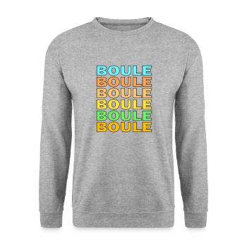 BOULES - Sweat-shirt Unisexe - gris chiné - Devant - Alina (178cm) & Michal (187cm)