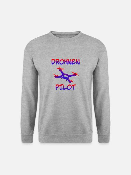 Drohnen Pilot für Modellflieger - Unisex Pullover - Weißgrau meliert