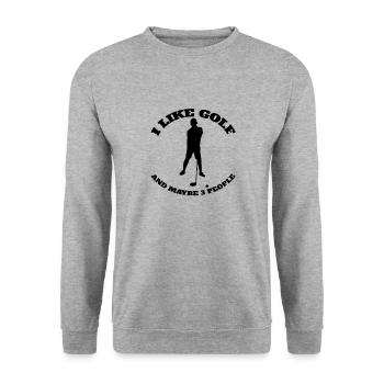 Golfsport Golfplatz Golf Golfspieler Golfverein - Unisex Pullover - Weißgrau meliert - Vorne - Alina (178cm) & Michal (187cm)