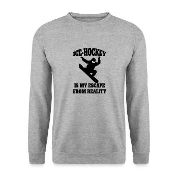 Joueurs de hockey sur glace Équipe de hockey sur glace Fan de hockey sur glace - Sweat-shirt Unisexe - gris chiné - Devant - Alina (178cm) & Michal (187cm)