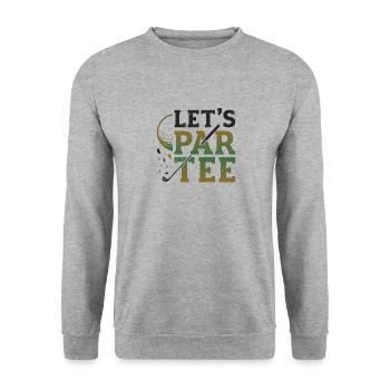 Lets Par, Tee Golfer, Funny Golf Club - Unisex Sweatshirt - salt & pepper - Front - Alina (178cm) & Michal (187cm)