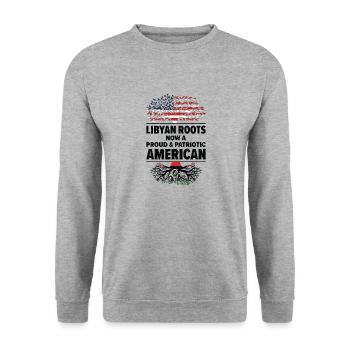 Geboren in Libyen Libyen Amerikaner USA - Unisex Pullover - Weißgrau meliert - Vorne - Alina (178cm) & Michal (187cm)