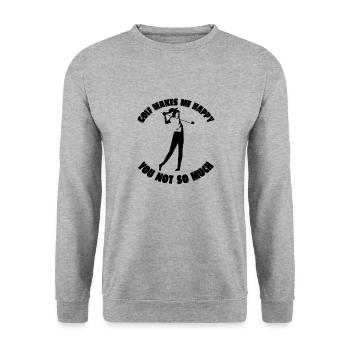 Golfspieler Golf Golfverein Golfplatz Golfsport - Unisex Pullover - Weißgrau meliert - Vorne - Alina (178cm) & Michal (187cm)