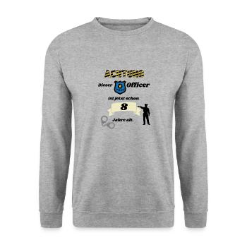 Polizei - 8. Geburtstag, für alle coolen Poliziste - Unisex Pullover - Weißgrau meliert - Vorne - Alina (178cm) & Michal (187cm)