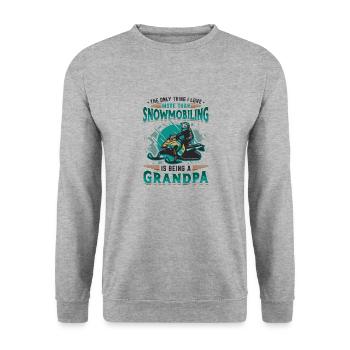 Snowmobiling, Grandpa, Snowmobile - Unisex Sweatshirt - salt & pepper - Front - Alina (178cm) & Michal (187cm)