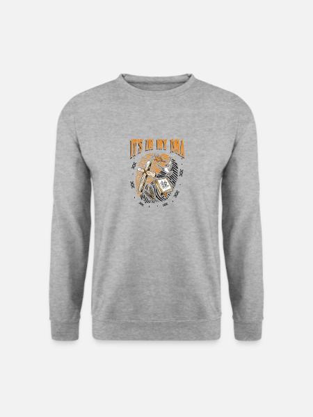 It's In My Dna, Bibel, Kirche, Christlich Religiös - Unisex Pullover - Weißgrau meliert