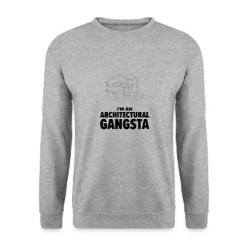 Profession d’architecte Gangsta Historique - Sweat-shirt Unisexe - gris chiné - Devant - Alina (178cm) & Michal (187cm)