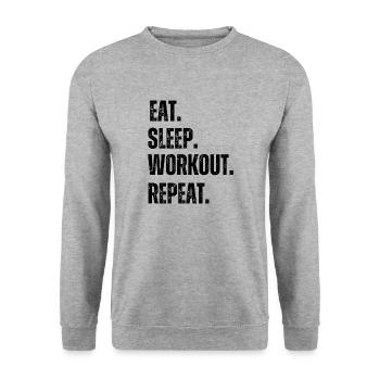 Fitness Workout Gym - Unisex Pullover - Weißgrau meliert - Vorne - Alina (178cm) & Michal (187cm)