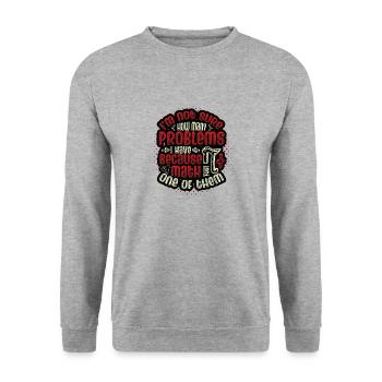 Anti-mathe-hasser, Lustige Mathematik - Unisex Pullover - Weißgrau meliert - Vorne - Alina (178cm) & Michal (187cm)