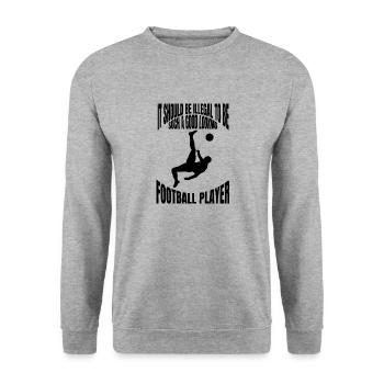 Joueur de football Football Design Équipe de football - Sweat-shirt Unisexe - gris chiné - Devant - Alina (178cm) & Michal (187cm)