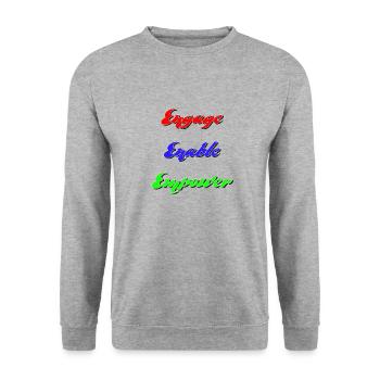 Engage, Enable, Empower - Motivational Design - Unisex Sweatshirt - salt & pepper - Front - Alina (178cm) & Michal (187cm)
