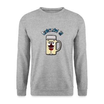 Laternenmaß / Laterne / Laterndal V2 - Unisex Pullover - Weißgrau meliert - Vorne - Alina (178cm) & Michal (187cm)