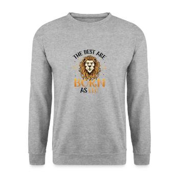 The best are born as Leo, zodiac signs - Unisex Sweatshirt - salt & pepper - Front - Alina (178cm) & Michal (187cm)