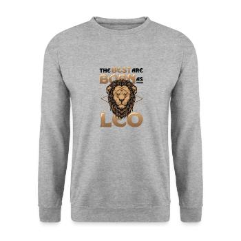 The best are born as Leo, zodiac signs - Unisex Sweatshirt - salt & pepper - Front - Alina (178cm) & Michal (187cm)