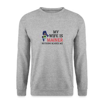 Nichts macht mir Angst Mainer Wife Maine - Unisex Pullover - Weißgrau meliert - Vorne - Alina (178cm) & Michal (187cm)