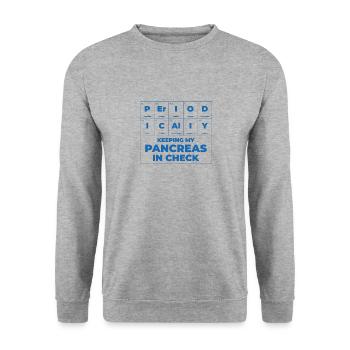 Diabetische Bauchspeicheldrüse - Unisex Pullover - Weißgrau meliert - Vorne - Alina (178cm) & Michal (187cm)