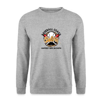Femme entraîneur de baseball Mère qui travaille - Sweat-shirt Unisexe - gris chiné - Devant - Alina (178cm) & Michal (187cm)