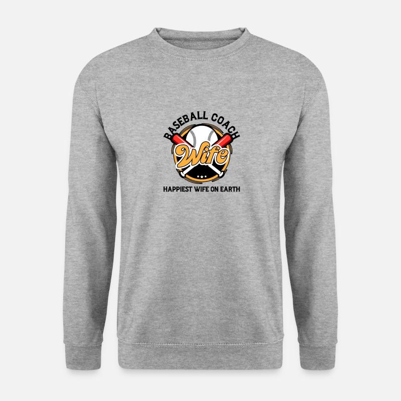 Baseball-Trainerin Ehefrau Berufstätige Mutter - Unisex Pullover - Weißgrau meliert