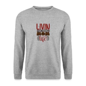 Livin That Football Mom Life - Funny Football - Unisex Sweatshirt - salt & pepper - Front - Alina (178cm) & Michal (187cm)