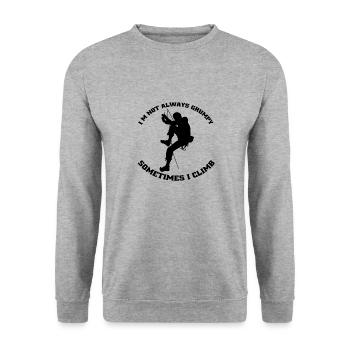 Kletterer Berg Bergklettern Klettern Bergsteigen - Unisex Pullover - Weißgrau meliert - Vorne - Alina (178cm) & Michal (187cm)