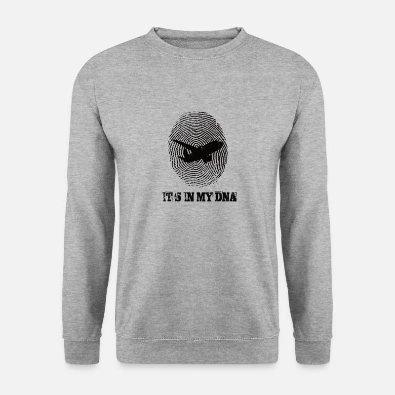 Flugzeuge Its In My Dna - Unisex Pullover - Weißgrau meliert
